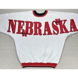 Vintage Nebraska Cornhuskers Sweatshirt 2XL Gray huskers Legends USA Spell Out